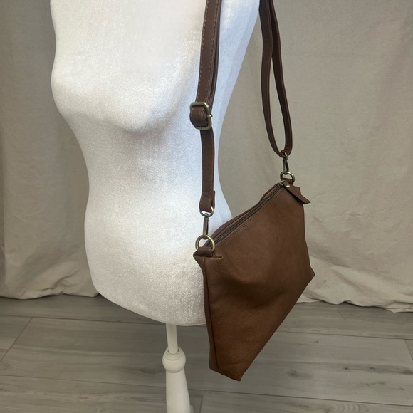 Joy Susan Crossbody Shoulder Vegan Leather Brown Purse - Picture 3 of 7